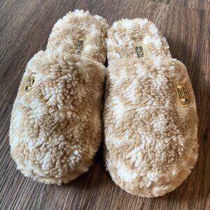 Michael Kors Alexis Faux-Fur Slippers Camel